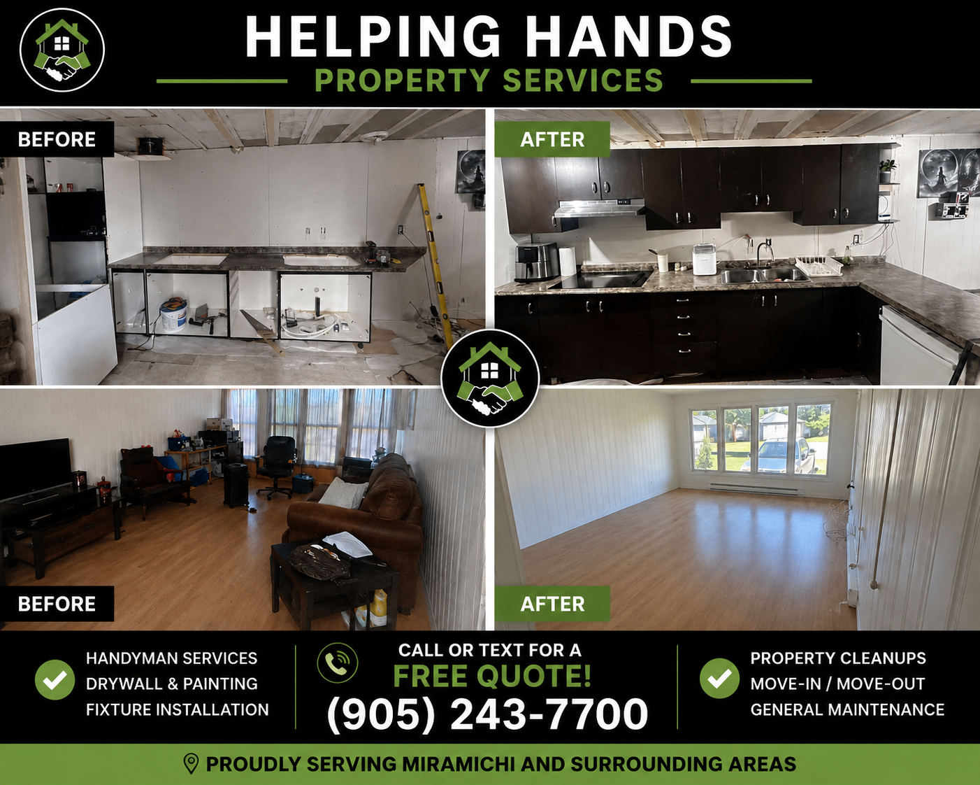 Kitchen & Living Room Renovation — Miramichi project by Helping Hands